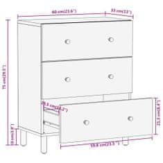 Petromila vidaXL Bočná skrinka 60x33x75 cm masívne akáciové drevo