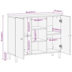 Petromila vidaXL Bočná skrinka 90x33x75 cm masívne akáciové drevo