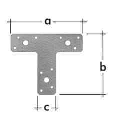 STREFA Spojka typu "T" KT 2, 150x127x38x2 - balenie po 1 ks