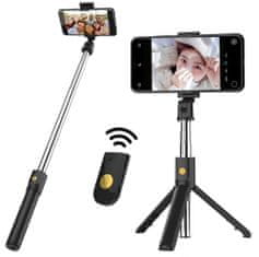 Popron.cz Selfie tyč s bluetooth, stativ, tripod 3v1 - K07