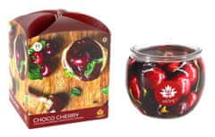 Arôme sklenená vonná sviečka CHOCOLATE &amp; CHERRY 90g (horí 22h)