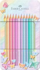 Faber-Castell Pastelky Sparkle v plechovej krabičke - 12 farieb