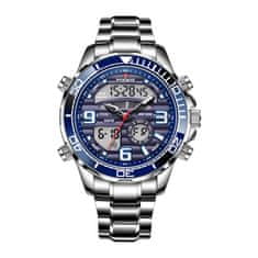 Lige Pánske hodinky digitálne - modrá steel FB 0007-2 darček ZADARMO