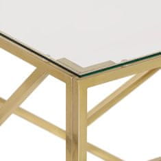 Petromila vidaXL Konferenčný stolík zlatý nehrdzavejúca oceľ a tvrdené sklo