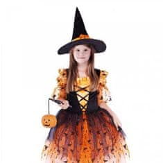 Rappa Detský kostým Čarodejnica s klobúkom oranžová S