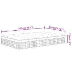 Petromila vidaXL Taštičkový pružinový matrac stredne tvrdý 120x200 cm