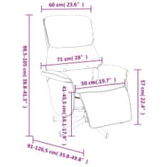 Vidaxl Masážne sklápacie kreslo s podnožkou tmavosivé látkové