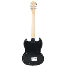 Vidaxl Elektrická gitara pre začiatočníka s taškou hnedočierna 4/4 39"