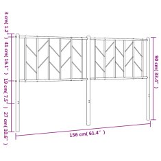 Vidaxl Kovové čelo postele čierne 150 cm