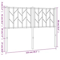 Vidaxl Kovové čelo postele biele 120 cm