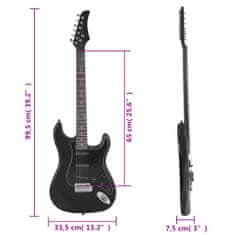 Vidaxl Elektrická gitara pre začiatočníka s taškou čierna 4/4 39"