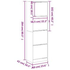 Petromila vidaXL Botník so 4 výklopnými zásuvkami dub sonoma 60x42x204 cm