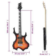 Vidaxl Elektrická gitara pre začiatočníka s taškou hnedočierna 4/4 39"