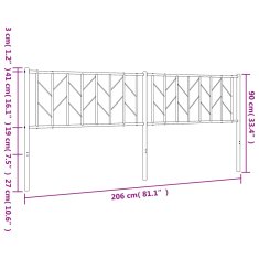Vidaxl Kovové čelo postele čierne 200 cm