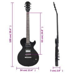 Vidaxl Elektrická gitara pre začiatočníka s taškou čierna 4/4 39"