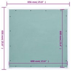 Vidaxl Prístupový panel s hliníkovým rámom a sadrokartónom 600x600 mm