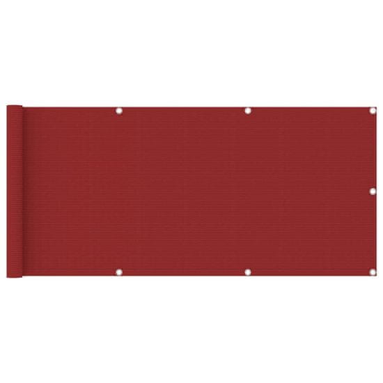 Vidaxl Balkónová markíza, červená 75x400 cm, HDPE