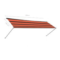 Vidaxl Zaťahovacia markíza s LED 300x150 cm oranžová a hnedá