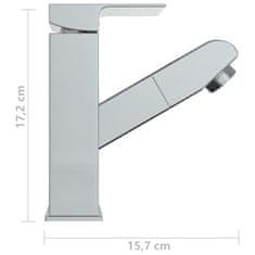 Vidaxl Kúpelňová vodovodná batéria s funkciou vyťahovania chrómovaná 157x172 mm