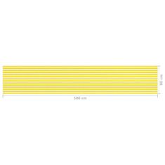 Vidaxl Balkónová markíza žlto-biela 90x500 cm HDPE