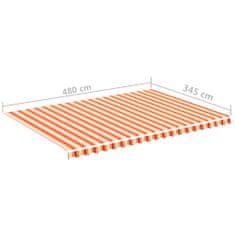 Vidaxl Náhradná látka na markízu žlto-oranžová 5x3,5 m