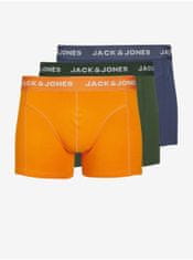 Jack&Jones Súprava troch pánskych boxeriek v modrej, zelenej a oranžovej farbe Jack & Jones S
