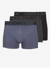 Jack&Jones Súprava troch pánskych boxeriek v čiernej, šedej a modrej farbe Jack & Jones S