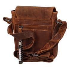 Green Wood Praktická pánska kožená crossbody Jimmy Joano, svetlohnedá