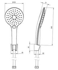 Deante Lupo sprchový set 1500, s pevným držiakom (NLU_F41K)
