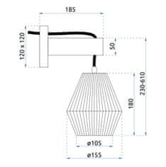 Tutumi Nástenná lampa KINKIET DECOR II hnedá