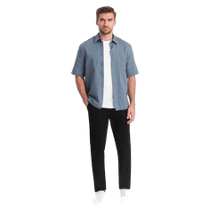 OMBRE Pánske chino nohavice SLIM FIT čierne MDN124465 XXL