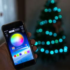 Netscroll Inteligentné vianočné osvetlenie pre rozprávkovú atmosféru – 10m, 100 LED, ovládanie cez smartfón, vodotesné, pre vnútorné a vonkajšie použitie, ChristmasLights