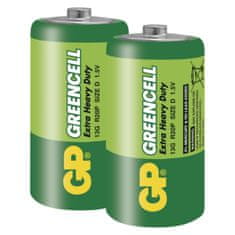 GP Zinková batéria Greencell D, R20, 1,5 V, 2 ks