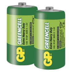 GP Zinková batéria Greencell C, R14, 1,5V, 2 ks