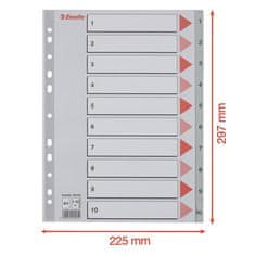 Esselte Registra, šedá, A4, plast, 1-10 100105