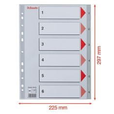 Esselte Registra, šedá, A4, plast, 1-6 100104