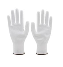 HADEX Pracovné rukavice bezšvové s PU dlaňou - veľkosť 10, biele