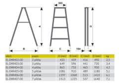 ELKOP Schodíky hliníkové, Elkop DHR 406, 2x6 stupne