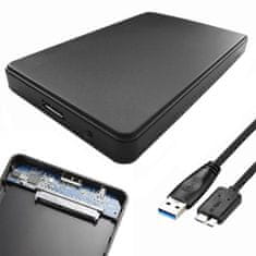 HADEX Externý box pre SATA 2,5” HDD s pripojením na USB 3.0, čierny