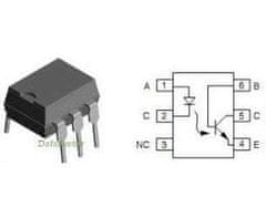 HADEX 4N26 - optočlen s tranzistorom, 5kV CTR )20%, DIP6