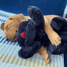 Vidaxl Snuggle Puppy Plyšová hračka pre psa s tlkotom srdca čierna