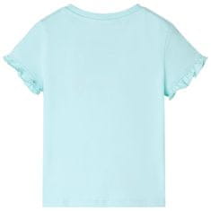 Vidaxl Detské tričko s krátkym rukávom svetlé aqua 104