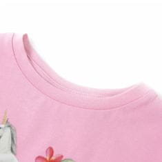 Vidaxl Detské tričko s krátkym rukávom žiarivo ružové 104