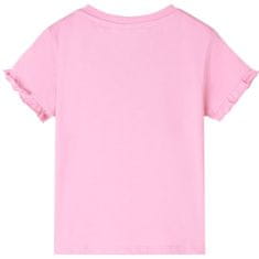 Vidaxl Detské tričko s krátkym rukávom žiarivo ružové 92