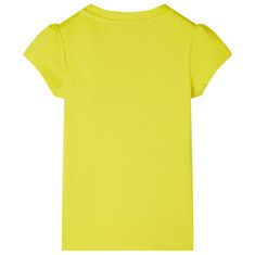 Vidaxl Detské tričko so skosenými rukávmi žiarivožlté 116