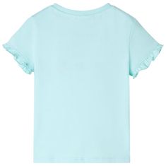 Vidaxl Detské tričko s krátkym rukávom svetlé aqua 116