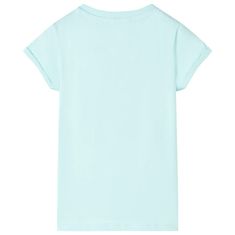 Vidaxl Detské tričko svetlé aqua 128