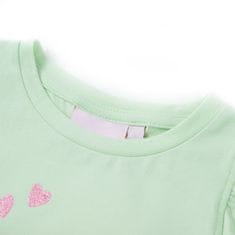 Vidaxl Detské tričko s volánovými rukávmi mäkké zelené 116