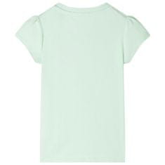 Vidaxl Detské tričko so skoseným rukávom mäkké zelené 116