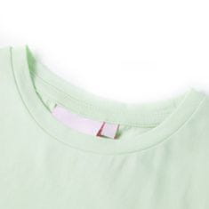 Vidaxl Detské tričko so skoseným rukávom mäkké zelené 104